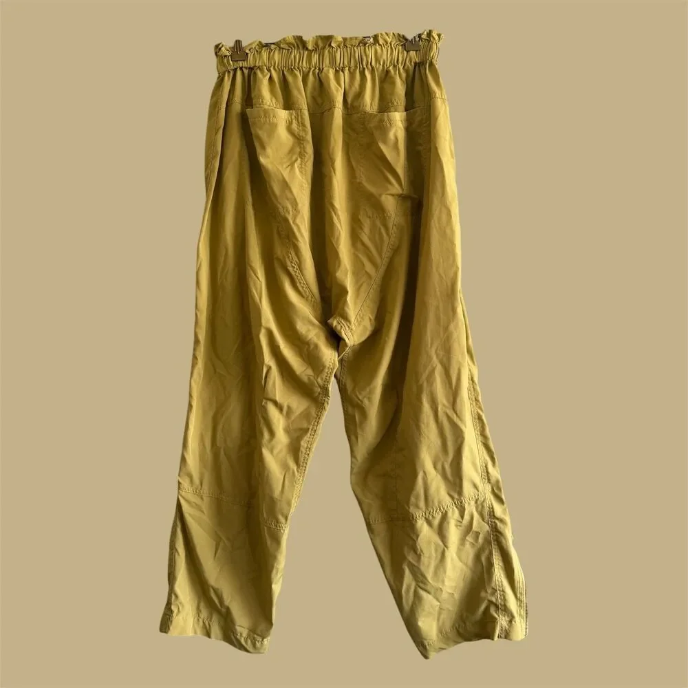 Free People FP Movement Spring Trekker Pants M Harem Khaki Oversized Drop Crotch
